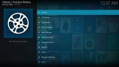 Exodus Redux Kodi Addon Main Menu