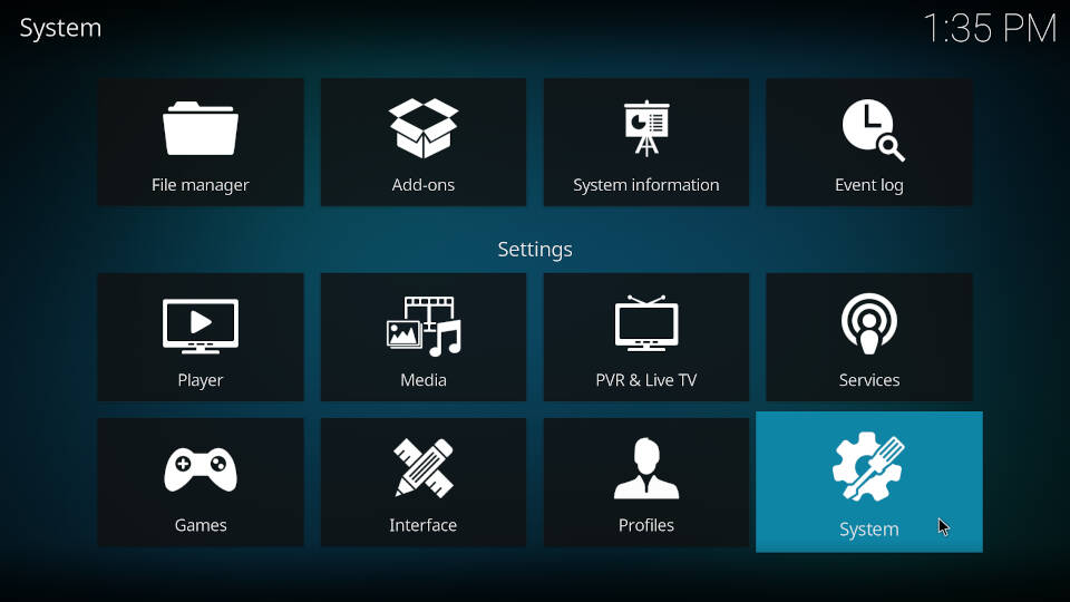 Enable unknown sources on Kodi - Step 2