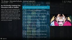 WonderfulSubs Kodi Addon Episode Overview