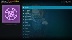 Chucky Video Kodi Addon Main Menu