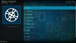 Covenant Kodi Addon Main Menu