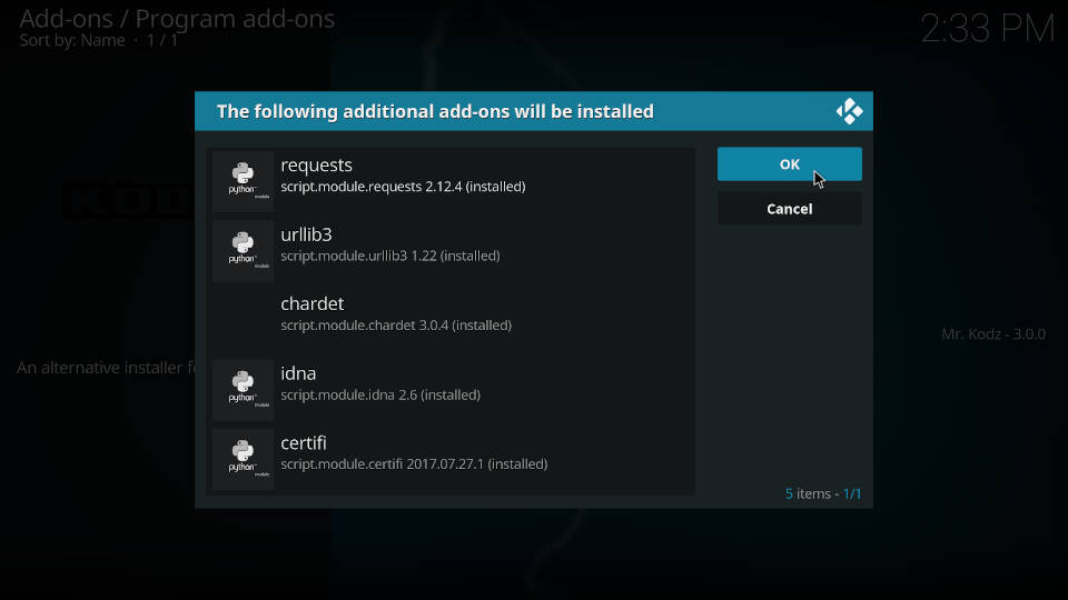 How to install Kodi addons - Step 6