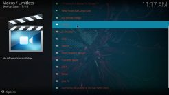 Limitless Kodi Addon Main Menu