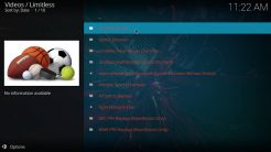 Limitless Kodi Addon Sports Section