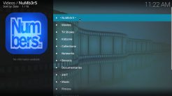 Numbers Kodi Addon Main Menu