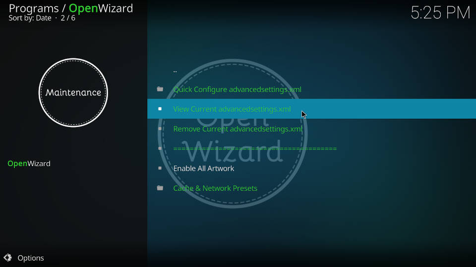 Fix Kodi Buffering with the Open Wizard Kodi Addon - Step 8