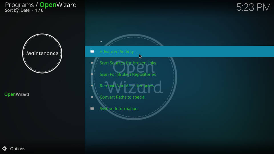 Fix Kodi Buffering with the Open Wizard Kodi Addon - Step 3