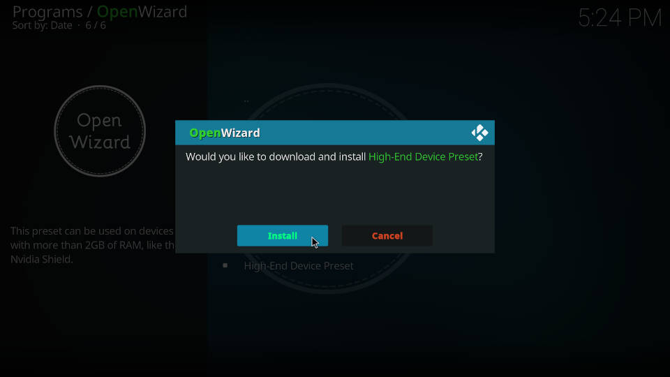 Fix Kodi Buffering with the Open Wizard Kodi Addon - Step 6