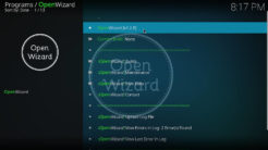 Open Wizard Kodi Addon Main Menu