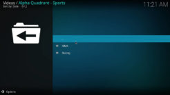 Alpha Quadrant Kodi Addon Combat Sports Replays Section