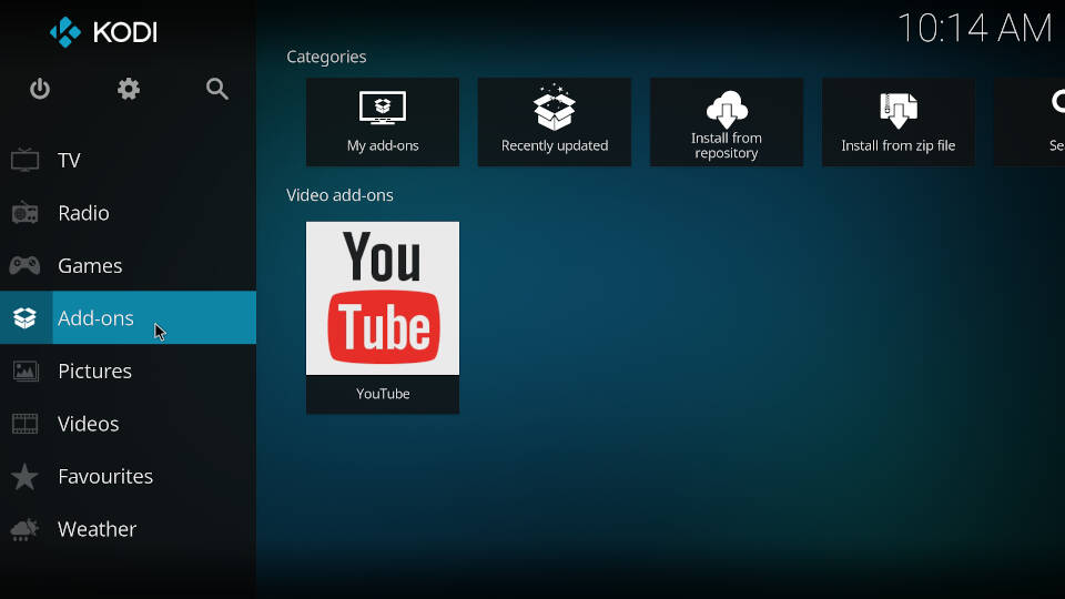 Enable InputStream Adaptive and RTMP Input in Kodi - Step 1