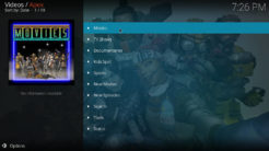 Apex Kodi Addon Main Menu