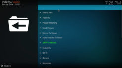 Apex Kodi Addon TV Shows Section