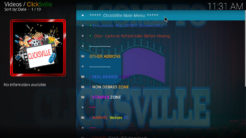 CliksVille Kodi Addon Main Menu