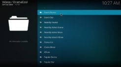 Dramacool Kodi Addon Main Menu
