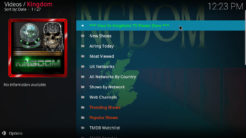 Kingdom Kodi Addon TV Shows Section