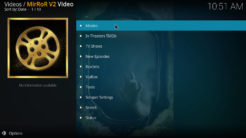 Mirror V2 Kodi Addon Main Menu
