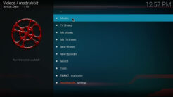 Mad Rabbit Kodi Addon Main Menu