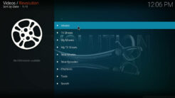 Revolution Kodi Addon Main Menu