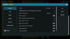 DejaVu Kodi Addon Settings