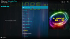 Aliunde Plus Kodi Addon Main Menu