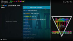 Diamond Shadow Kodi Addon Main Menu