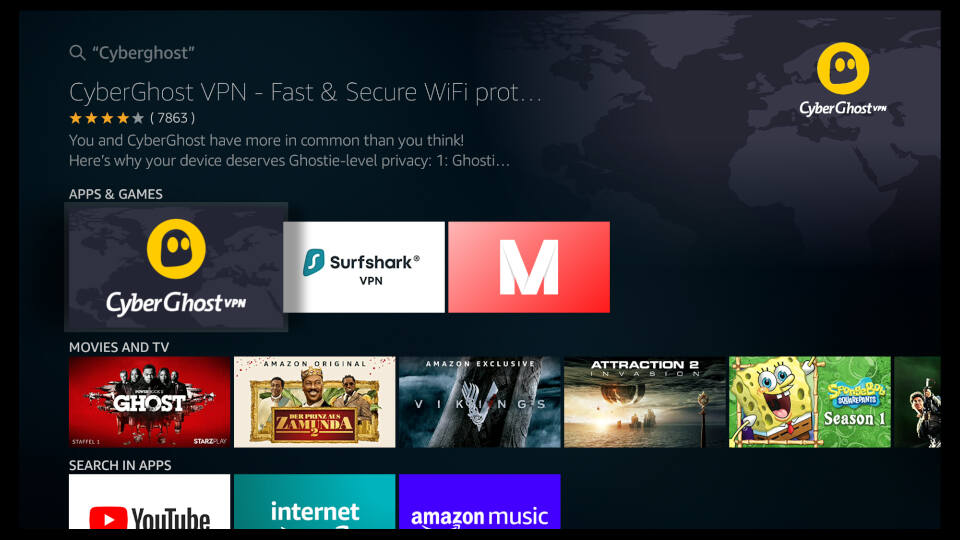 Fire TV CyberGhost VPN Protect Your Privacy