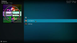 Q Sports Kodi Addon Main Menu