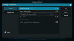 VideoDevil Kodi Addon Settings 1