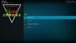 ACME TV N Sports Kodi Addon Main Menu