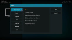 Duboku Kodi Addon Filters for TV Shows