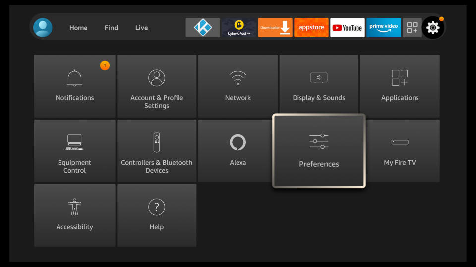 Fire TV Settings - Featured Content & Autoplay 1