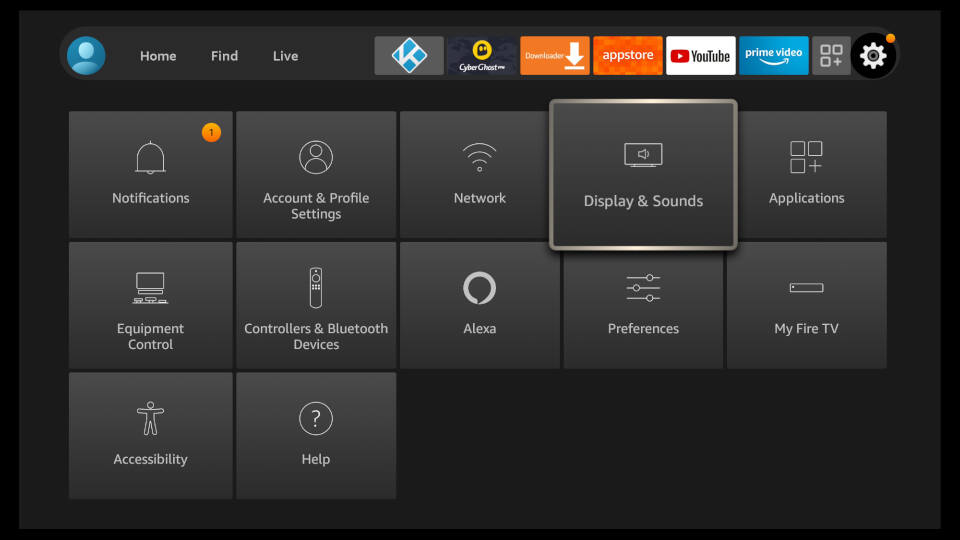 Fire TV Display & Sounds Settings 1