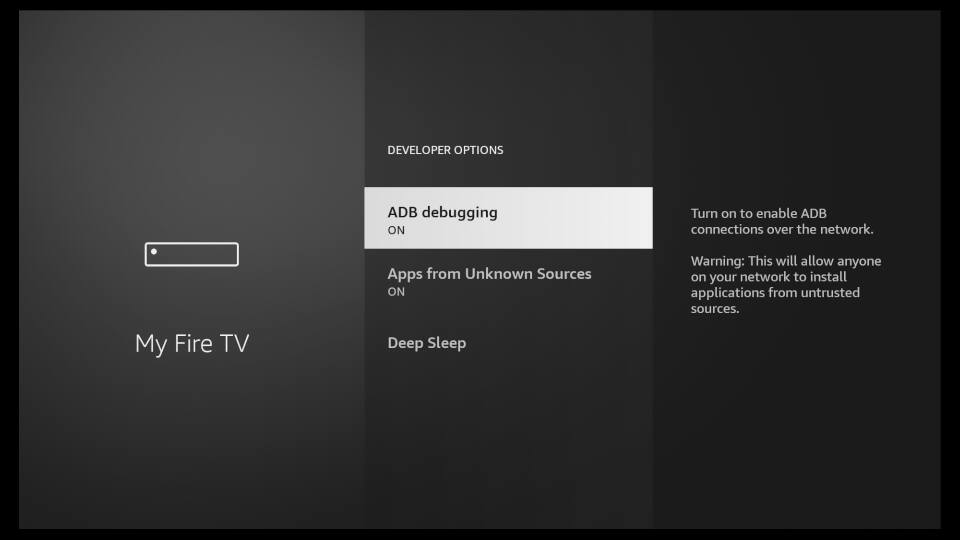 Fire TV Settings - Enable Apps from Unknown Sources 3