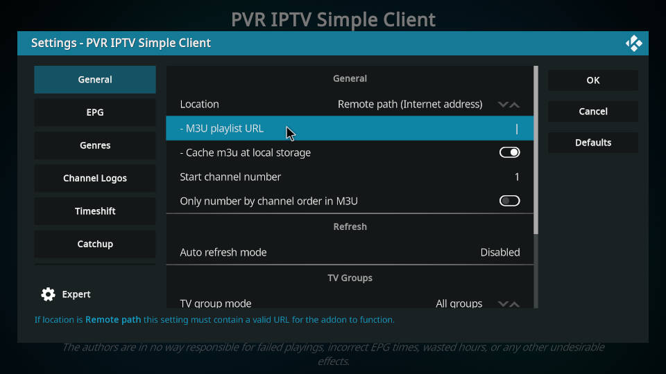 PVR IPTV Simple Client - How to Configure Channels and EPG - Step 2