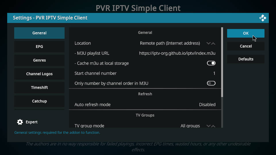 install m3u file on kodi