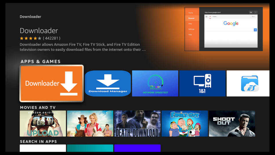 How to install Downloader App on Fire TV - Step 3