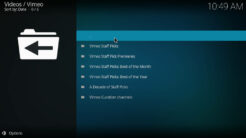 Vimeo Kodi Addon Featured Section