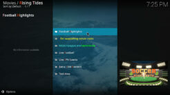 Rising Tides Kodi Addon Main Menu