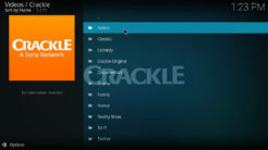Crackle Kodi Addon TV Section