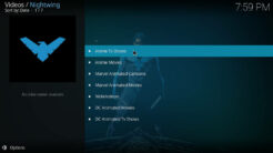 Nightwing Kodi Addon Kids Section