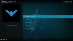 Nightwing Kodi Addon 1-Click Zone Section