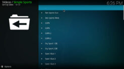 Simple Sports Kodi Addon World Channels Section