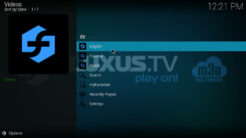 Fluxus IPTV Kodi Addon Main Menu