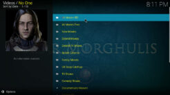 No One Kodi Addon Main Menu
