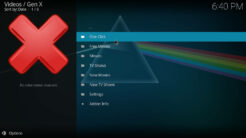 Gen X Kodi Addon Main Menu