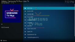 Samsung TV Plus Kodi Addon Live TV Section