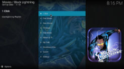 Black Lightning Kodi Addon Main Menu