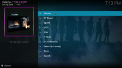 The Crew Kodi Addon Main Menu