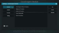 CocoScrapers Module Kodi Addon General Settings